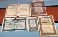 Vtg. share certificates of Polish firms 1910-1930s