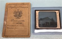 1940-50's French passport & glass photo (RCMP)