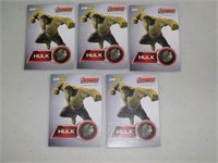 Lot of 5 Subway Marvel Avengers Hulk Promo cards