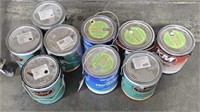 Various gallons of paint