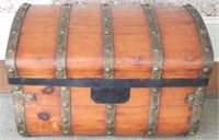 Vintage Dome Top Wood Trunk