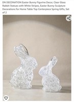 MSRP $20 Set 2 Glass Bunnies