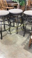 Awesome Gray Metal Swivel Bar Stools with fabric