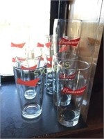 12 Asst Budweiser Beer Glasses