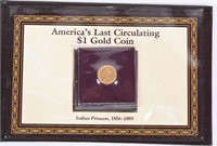 1856 INDIAN PRINCESS $1.00 GOLD COIN