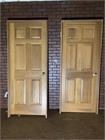 2 - wood framed doors