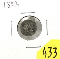 1853 3-cent silver