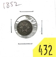 1852 3-cent silver