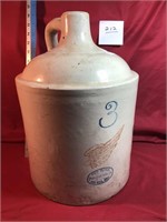 #3 Red Wing Stone Jug, Approx 15"h