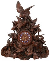 Carved Black Forest Mantle Clock