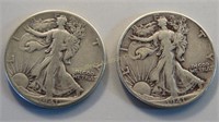 2 - 1941 Liberty Walking Half Dollars