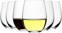 LUXU Stemless Wine Glasses(Set of 6)-20 oz