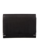 Cartier Black Leather Silver-tone Compact Wallet