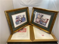 4 Piece Wall Decor Pictures  Nice Heavy Frames