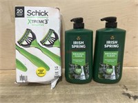 Schick disposable razors & 2-30oz Irish spring