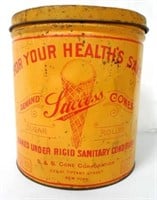 Success Sugar Cones Tin Can with lid