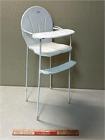 AWESOME VINTAGE METAL DOLL HIGH CHAIR