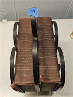 Antique book rack w/ Funk & Wagnall Dictionary