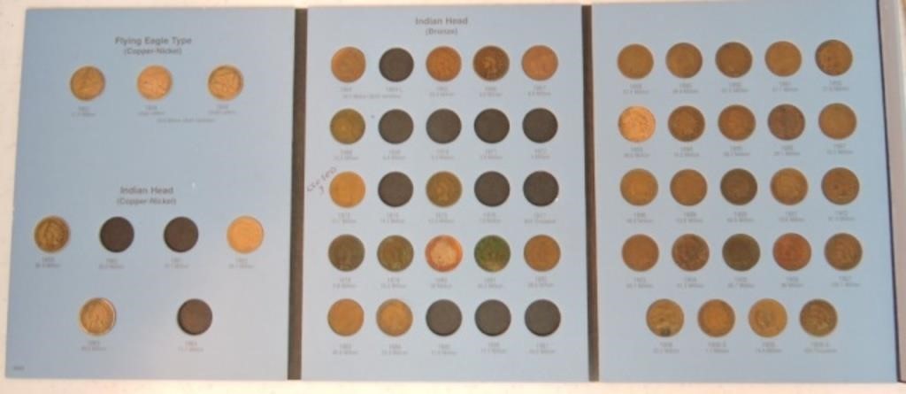 Indian cent album, 44 coins