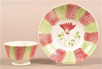 Rainbow Spatter China Thistle Child's Cup & Saucer