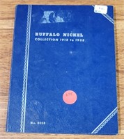 1913-1938 BUFFALO NICKEL BOOK W/ APPROX 43 COINS