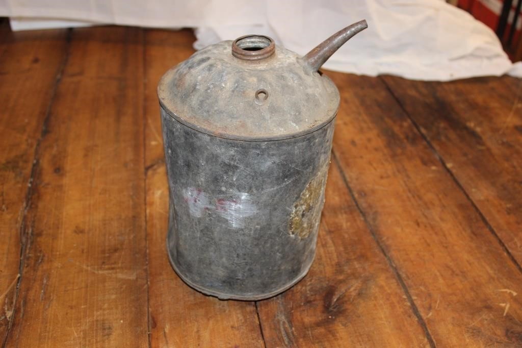 Vintage Metal gas can and Golden Rod oil can