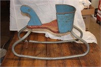 Antique wood and metal child’s rocker