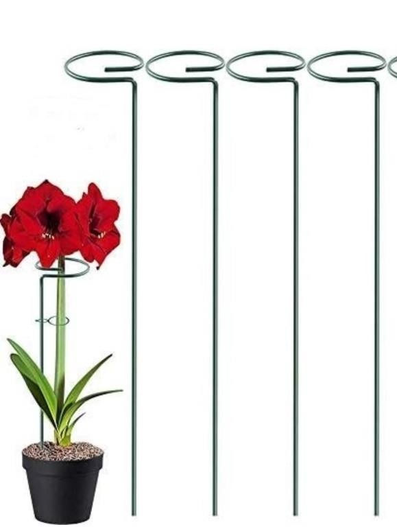 4 pcs BVENGU Plant Stakes for Flowers, Metal