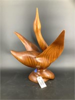Hand carved Wood sculpture-swan