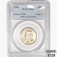 1941 Washington Silver Quarter PCGS PR66