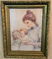Mother & Children Picture Under Glass