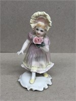 Girl with flower figurine made in Germany