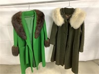2 Women’s Wool Coat With Fur Trim