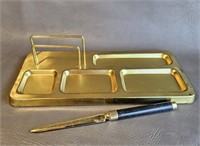 Gentleman's Dressing Tray w/Letter Opener -Brass