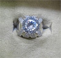 large sterling cz "bella luce" ring - sz 6