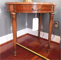 French Provincial style single drawer drum table