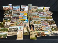 Massive Mixed Postcard Lot Linen Travel ++