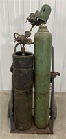 (K) Oxy/Acetylene Torch Set - Cylinders, Cart,