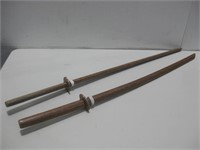 Two 40" Wooden Practice Katana/ Kendo Swords