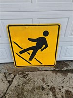 Walking Metal Road Sign