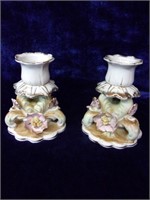 Pair of Wales Porcelain Candle Holders