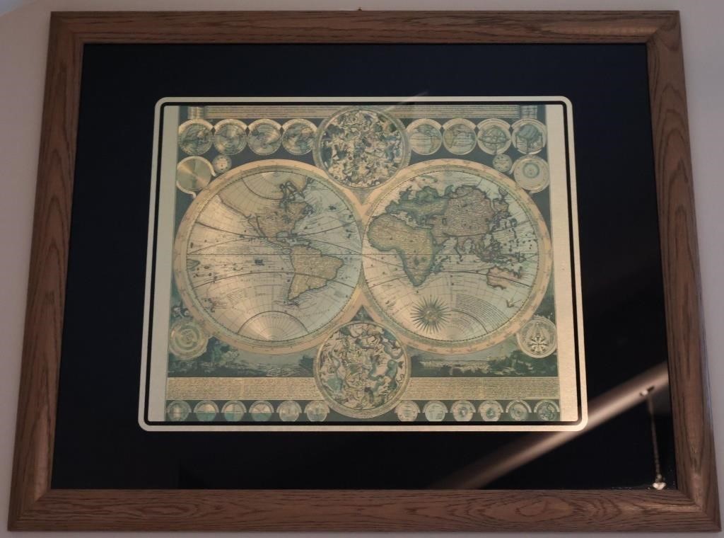 Framed Foil World Map