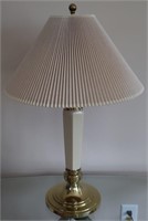 White & Brass Table Top Lamp- Works