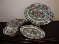 20th C. Chinese Export Platters, Bowls & Condiment