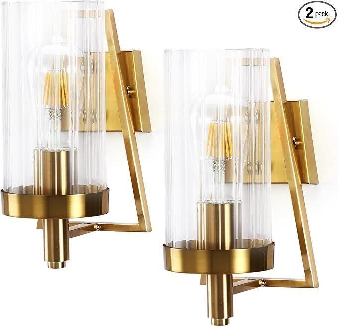 *2pk Wall Light sconces with Water Rippled Glass