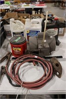 3/4 H.P MOTOR, BOOSTER CABLES, SLEDGE HEAD &