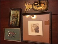 LOT OF HOME DECOR ITEMS- PRINTS/BRASS