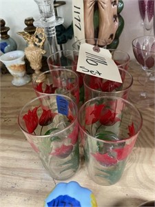 7 Painted Glass Tumblers