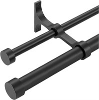 Lwiiom Double Curtain Rods  Matte Black