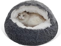 Round Fluffy Hooded Cat Bed Cave  20inch